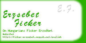 erzsebet ficker business card